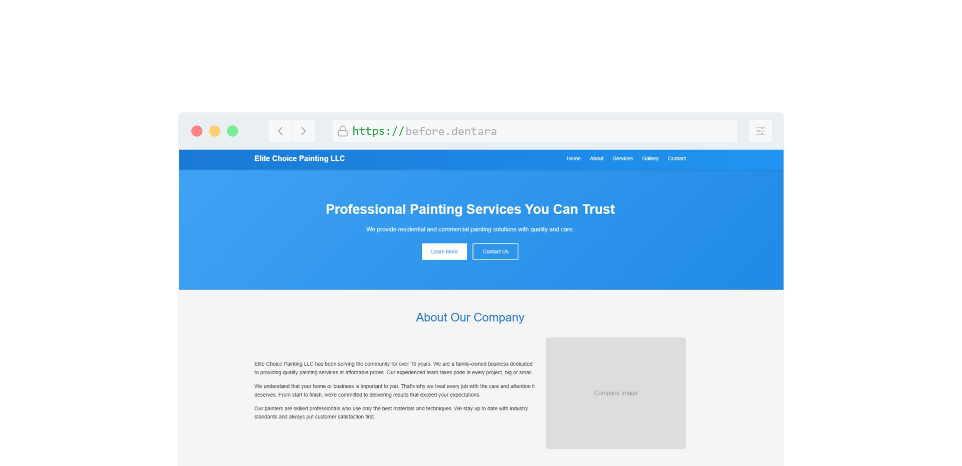 Painters site before Dentara