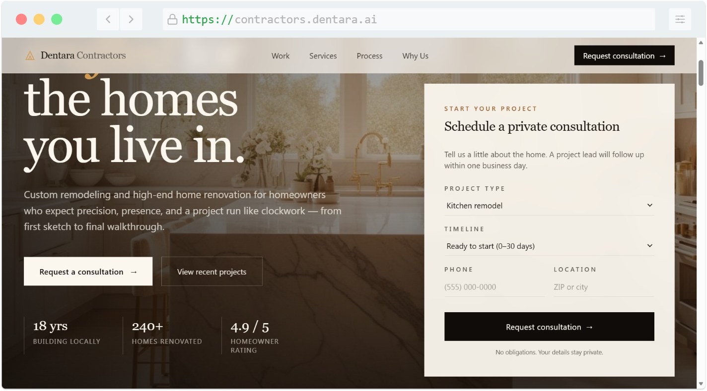 Captured website preview